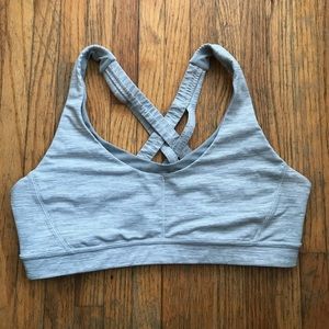 Lululemon | Grey Striped Strappy Sports Bra